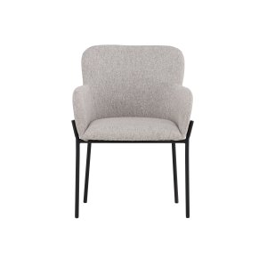 VENTURE DESIGN V�t� spisebordsstol, m. arml�n - beige stof og sort st�l