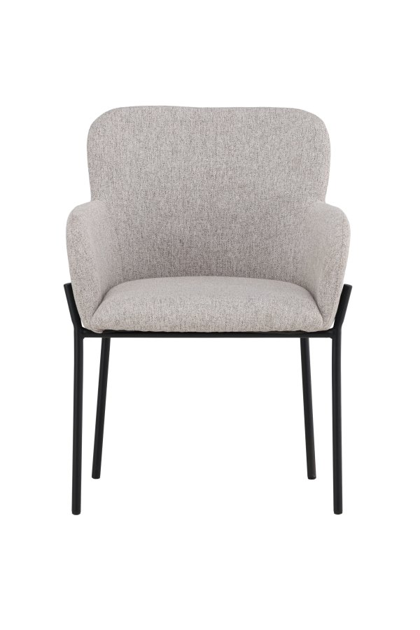 VENTURE DESIGN V&auml;t&ouml; Spisestol - Sort st�lstel / Beige stof