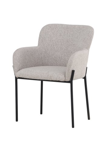 VENTURE DESIGN V&auml;t&ouml; Spisestol - Sort st�lstel / Beige stof