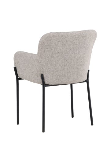 VENTURE DESIGN V&auml;t&ouml; Spisestol - Sort st�lstel / Beige stof