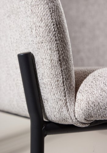 VENTURE DESIGN V�t� spisebordsstol, m. arml�n - beige stof og sort st�l