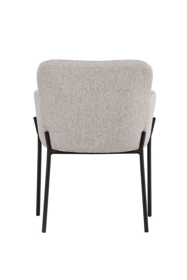 VENTURE DESIGN V&auml;t&ouml; Spisestol - Sort st�lstel / Beige stof