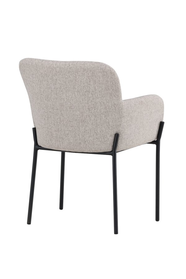 VENTURE DESIGN V&auml;t&ouml; Spisestol - Sort st�lstel / Beige stof