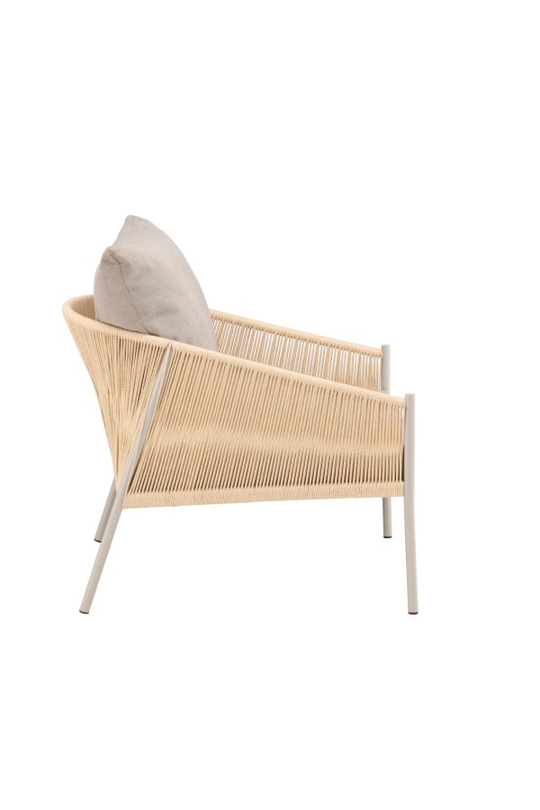 VENTURE DESIGN Louie Lounge Chair - Beige St�lstel / Reb Beige H�rstof
