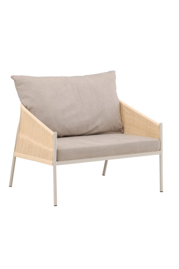 VENTURE DESIGN Louie Lounge Chair - Beige St�lstel / Reb Beige H�rstof