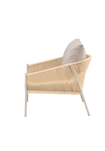 VENTURE DESIGN Louie Lounge Chair - Beige St�lstel / Reb Beige H�rstof