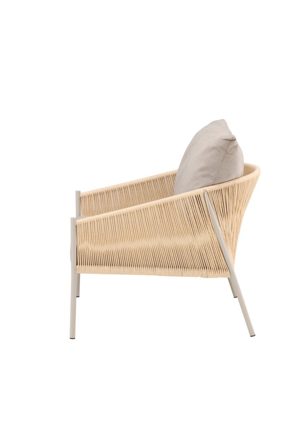 VENTURE DESIGN Louie Lounge Chair - Beige St�lstel / Reb Beige H�rstof