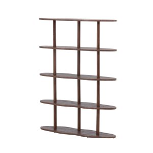 VENTURE DESIGN Moln bogreol, m. 5 hylder - MDF med mocca 3D-papir (105x30x140)