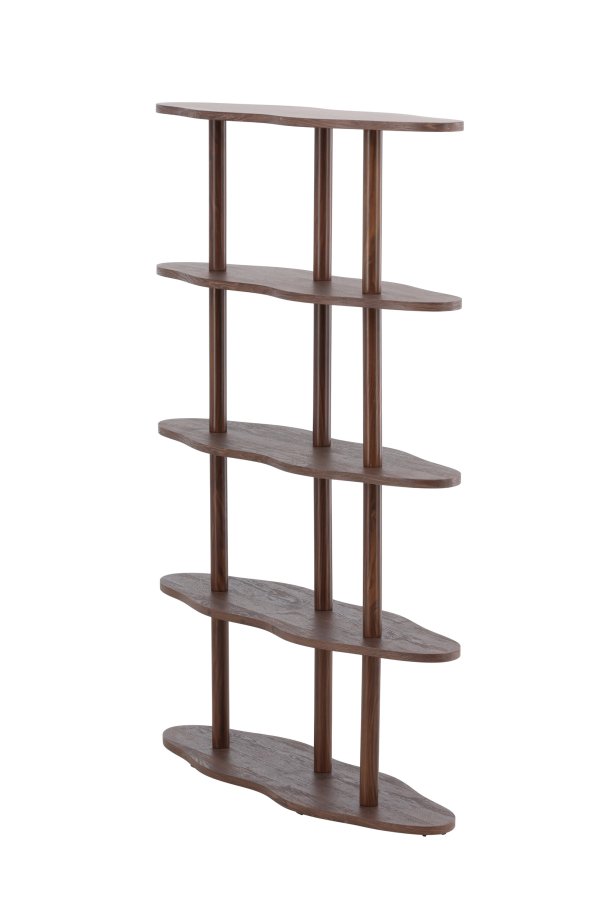 VENTURE DESIGN Moln bogreol, m. 5 hylder - MDF med mocca 3D-papir (105x30x140)