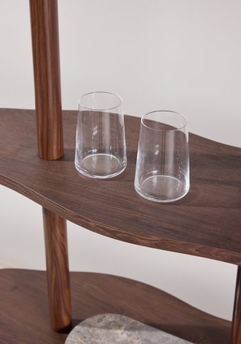 VENTURE DESIGN Moln bogreol, m. 5 hylder - MDF med mocca 3D-papir (105x30x140)