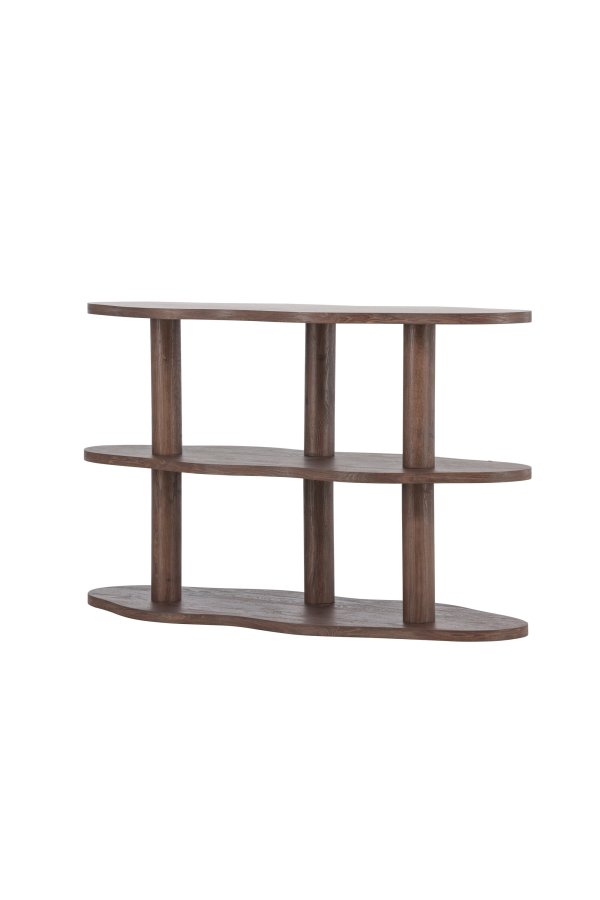 VENTURE DESIGN Moln reol, m. 3 hylder - MDF med mocca 3D-papir (120x45x75)