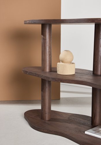 VENTURE DESIGN Moln reol, m. 3 hylder - MDF med mocca 3D-papir (120x45x75)