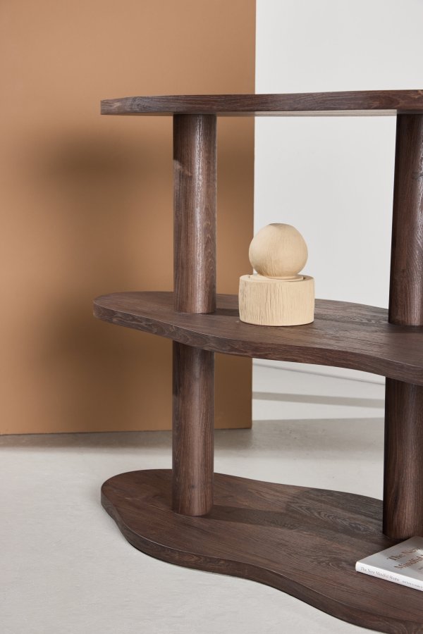 VENTURE DESIGN Moln reol, m. 3 hylder - MDF med mocca 3D-papir (120x45x75)