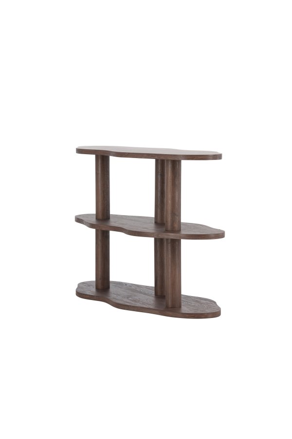 VENTURE DESIGN Moln reol, m. 3 hylder - MDF med mocca 3D-papir (120x45x75)