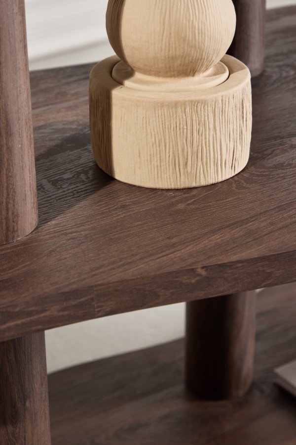 VENTURE DESIGN Moln reol, m. 3 hylder - MDF med mocca 3D-papir (120x45x75)