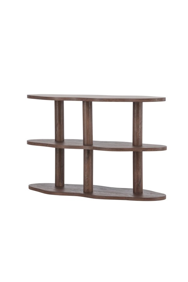 VENTURE DESIGN Moln reol, m. 3 hylder - MDF med mocca 3D-papir (120x45x75)