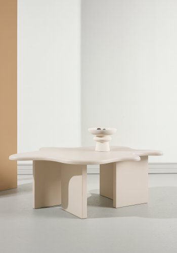 VENTURE DESIGN Flower sofabord - beige MDF (115x76x40)