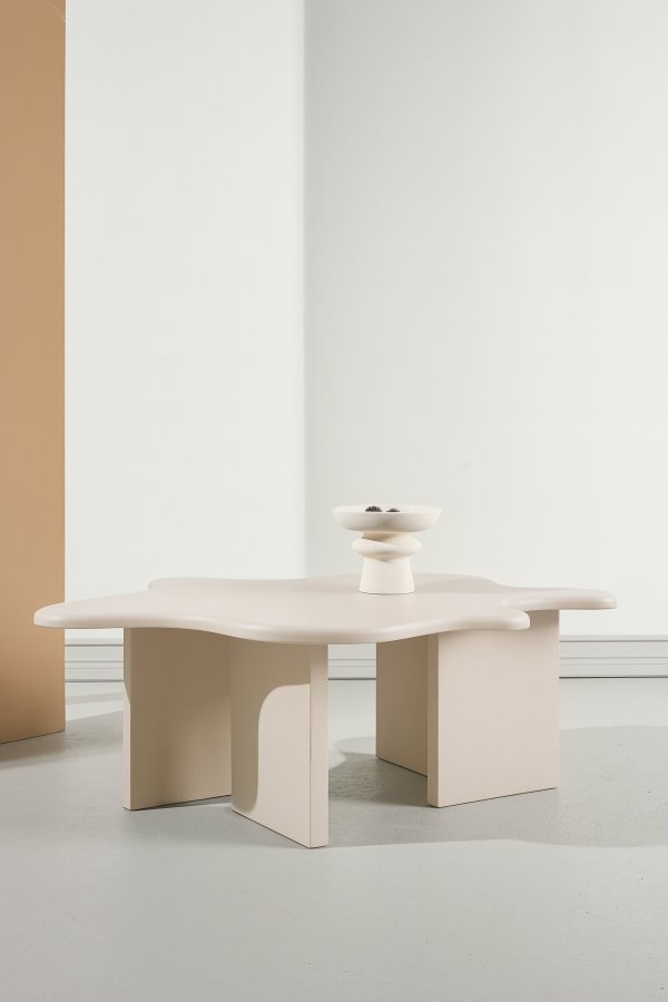 VENTURE DESIGN Blomster sofabord 115x76x40 cm - MDF beige maling FSC 100%