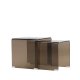 VENTURE HOME Telemark sidobord 42x42x42 cm, 36x36x39 cm - brunt glas