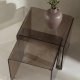 VENTURE HOME Telemark indskudsborde, kvadratisk - brun glas (42x42x42) (36x36x39) (s�t med 2)