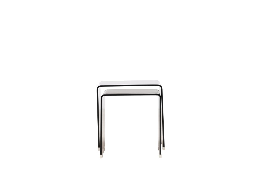 VENTURE HOME Telemark sidobord 42x42x42 cm, 36x36x39 cm - brunt glas