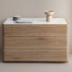VENTURE HOME Noble kommode, m. 3 skuffer - 3D papirglas og natur MDF