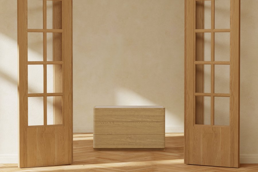 VENTURE HOME Noble l�da 48x100x60 cm - Naturlig MDF / 3D-pappersglas