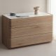 VENTURE HOME Noble kommode, m. 3 skuffer - 3D papirglas og natur MDF