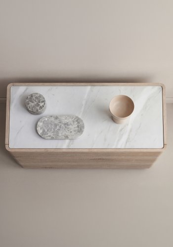VENTURE HOME Noble kommode, m. 3 skuffer - 3D papirglas og natur MDF