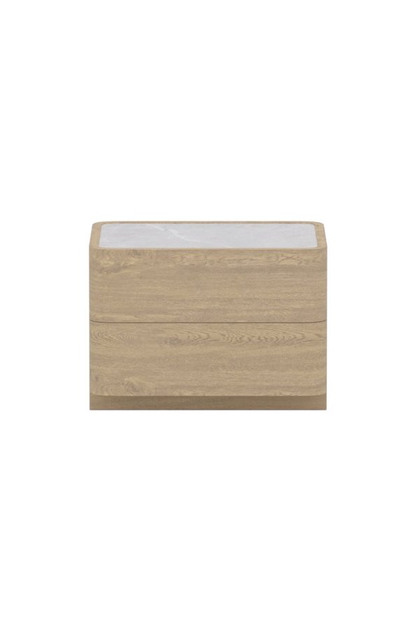 VENTURE HOME Noble kommode, m. 2 skuffer - 3D papirglas og natur MDF
