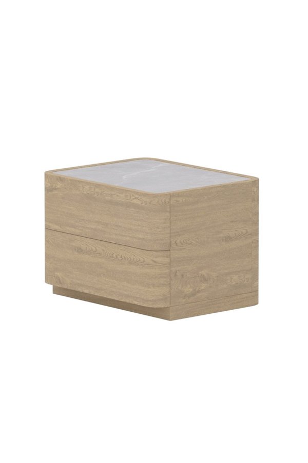 VENTURE HOME Noble kommode, m. 2 skuffer - 3D papirglas og natur MDF