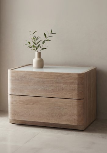 VENTURE HOME Noble kommode, m. 2 skuffer - 3D papirglas og natur MDF