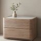 VENTURE HOME Noble kommode, m. 2 skuffer - 3D papirglas og natur MDF