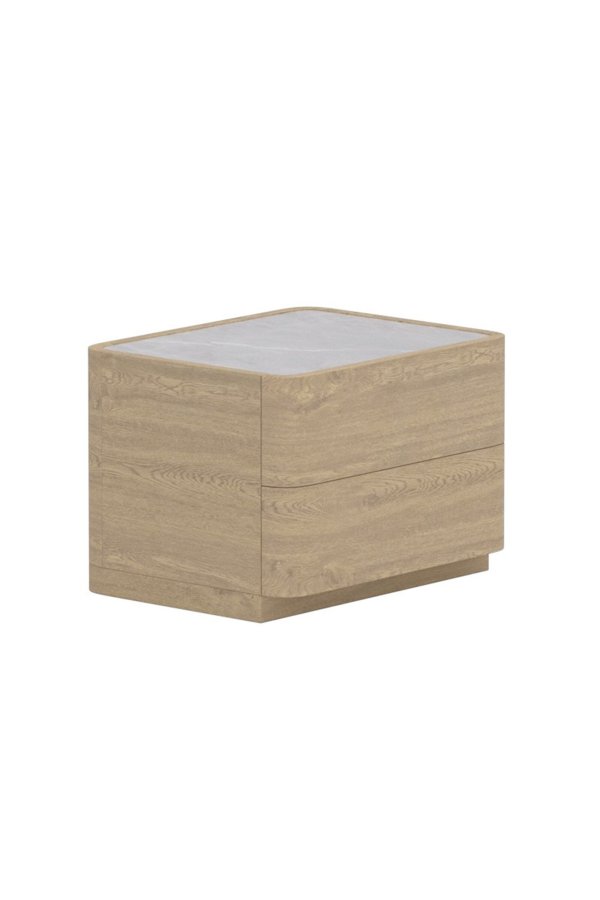 VENTURE HOME Noble kommode, m. 2 skuffer - 3D papirglas og natur MDF