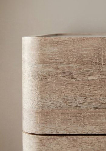 VENTURE HOME Noble kommode, m. 2 skuffer - 3D papirglas og natur MDF