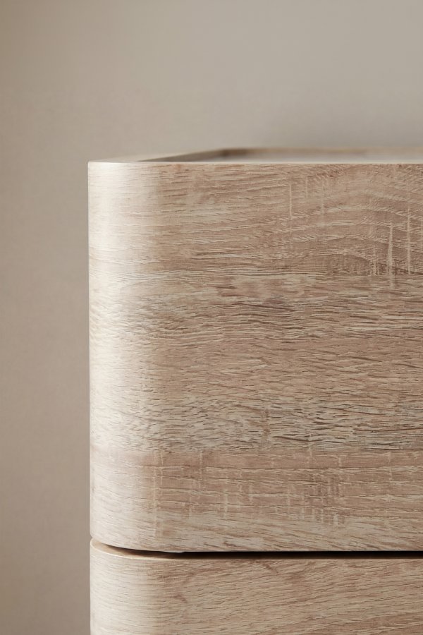 VENTURE HOME Noble kommode, m. 2 skuffer - 3D papirglas og natur MDF