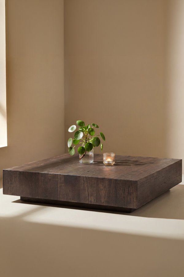 VENTURE HOME York Flat sofabord, kvadratisk - mocca MDF (80x80)