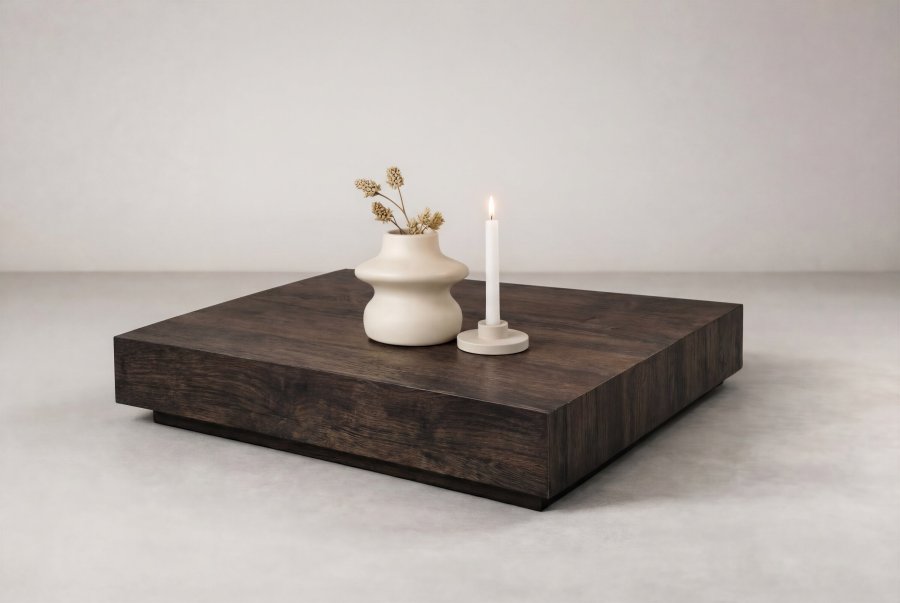 VENTURE HOME York Flat sofabord, kvadratisk - mocca MDF (80x80)
