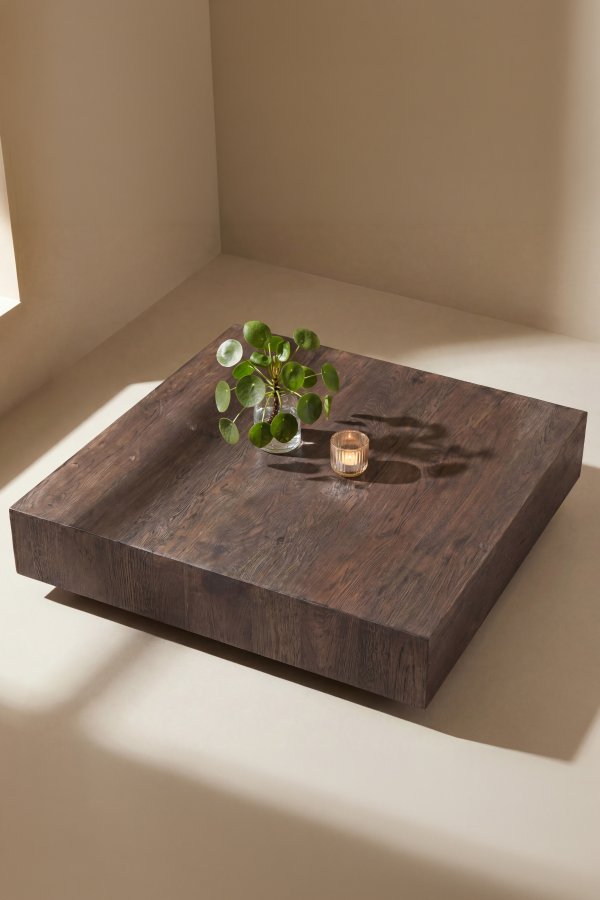 VENTURE HOME York Flat sofabord, kvadratisk - mocca MDF (80x80)