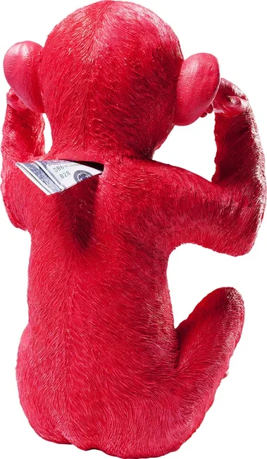 KARE DESIGN Monkey Kikazaru sparebsse - rd polyresin (H:35)