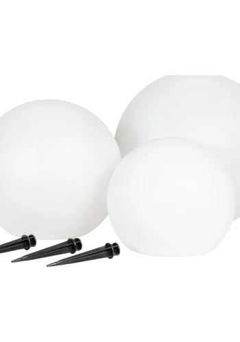 HOUSE NORDIC Lifton LED-lampe, med integrerte solceller - hvit polypropylen (sett med 3)