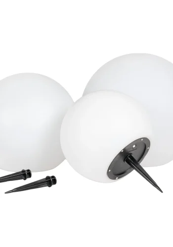 HOUSE NORDIC Lifton LED-lampe, med integrerte solceller - hvit polypropylen (sett med 3)