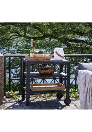 HOUSE NORDIC Cardiff LED-lampe - Lampe med lrreim, Bluetooth-hyttaler, oppladbar, hvit