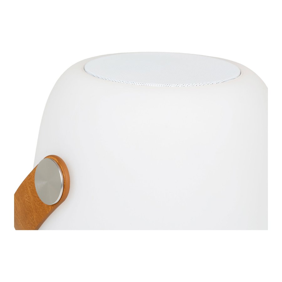 HOUSE NORDIC Cardiff LED-lampe - Lampe med lrreim, Bluetooth-hyttaler, oppladbar, hvit