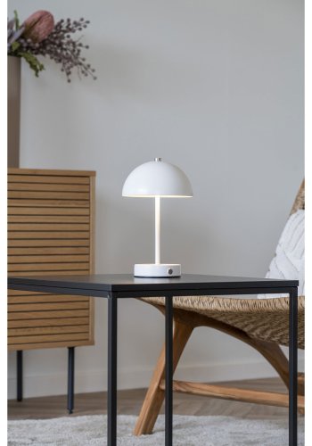 HOUSE NORDIC Holt LED-bordlampe, oppladbar - hvitt stl