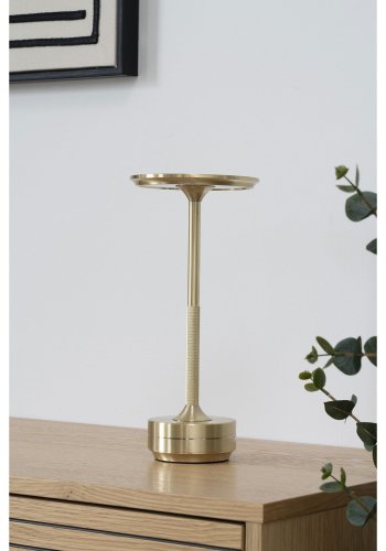 HOUSE NORDIC Lyneham LED-bordlampe, oppladbar - messing/aluminium