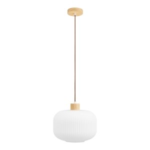 HOUSE NORDIC�Argalo loftlampe - hvid glas og tr� (H:26)
