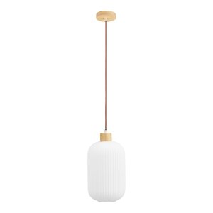 HOUSE NORDIC�Argalo loftlampe - hvid glas og tr� (H:38)