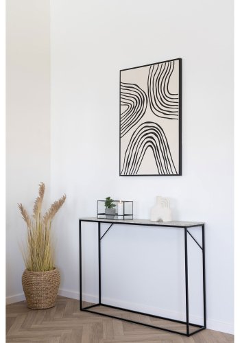 HOUSE NORDIC Hurricane lysestake - glass og svart metall (30x12x15)