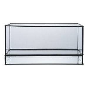 HOUSE NORDIC Hurricane lysestage - glas og sort metal (30x12x15)
